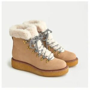 J.Crew | Woman’s Boots Tan Work 9 Fur Fuzzy Lined‎